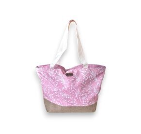 XL Strandtasche » Sommer Tasche Palmenblätter Aruba » große Familien Handtasche ca. 53 x 34 cm » Palmenblatt Optik Tasche » Badetasche mit Reißverschl