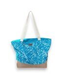 XL Strandtasche » Sommer Tasche Palmenblätter Aruba » große Familien Handtasche ca. 53 x 34 cm » Palmenblatt Optik Tasche » Badetasche mit Reißverschl