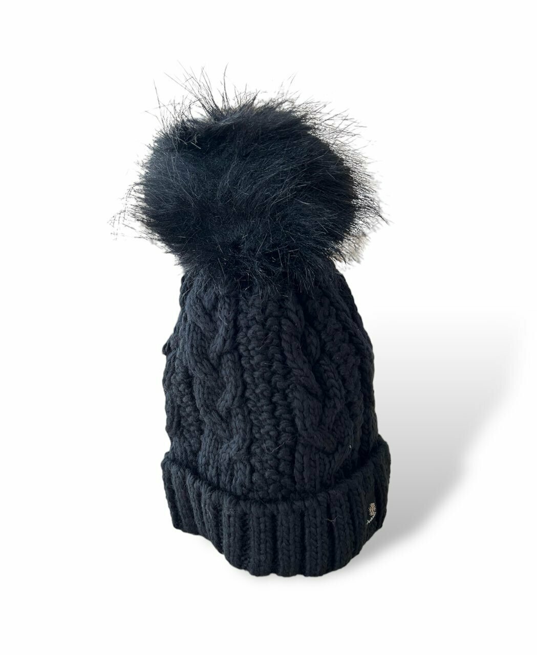 Premium Damen Wintermütze gefüttert Strickmütze Top & Warm | Geschenkartikel Beanie Fellbommel Verwoehnwochenende Mütze [schwarz]: Geschenkideen